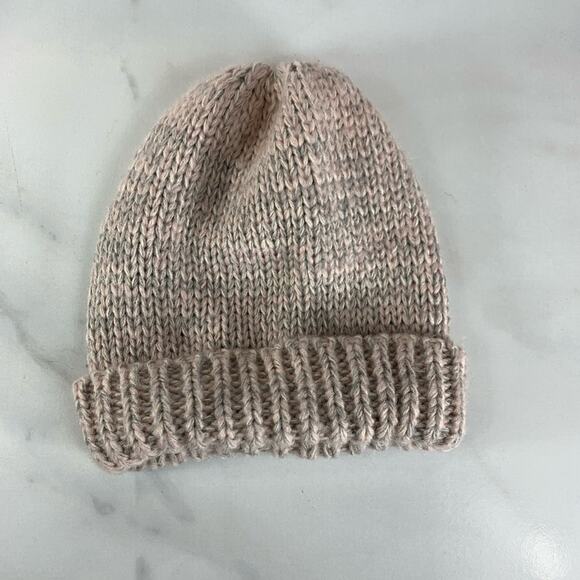 Heathered Blush & Grey Stocking Cap Knit Beanie - Picture 1 of 2